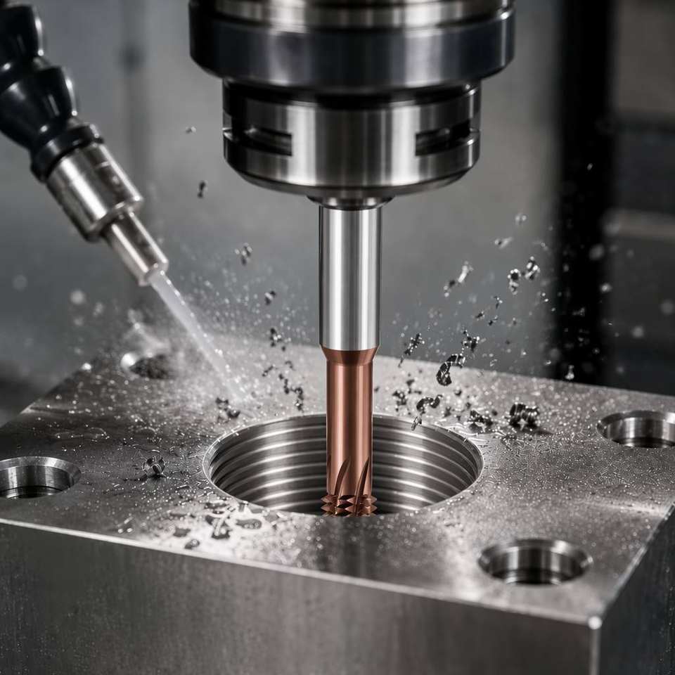 High Hardness HRC65 3-Flute Thread Mill Nano Coated Carbide 60° Universal Pitch CNC Cutter OEM ODM H6 Tolerance M3-M24 Int Ext