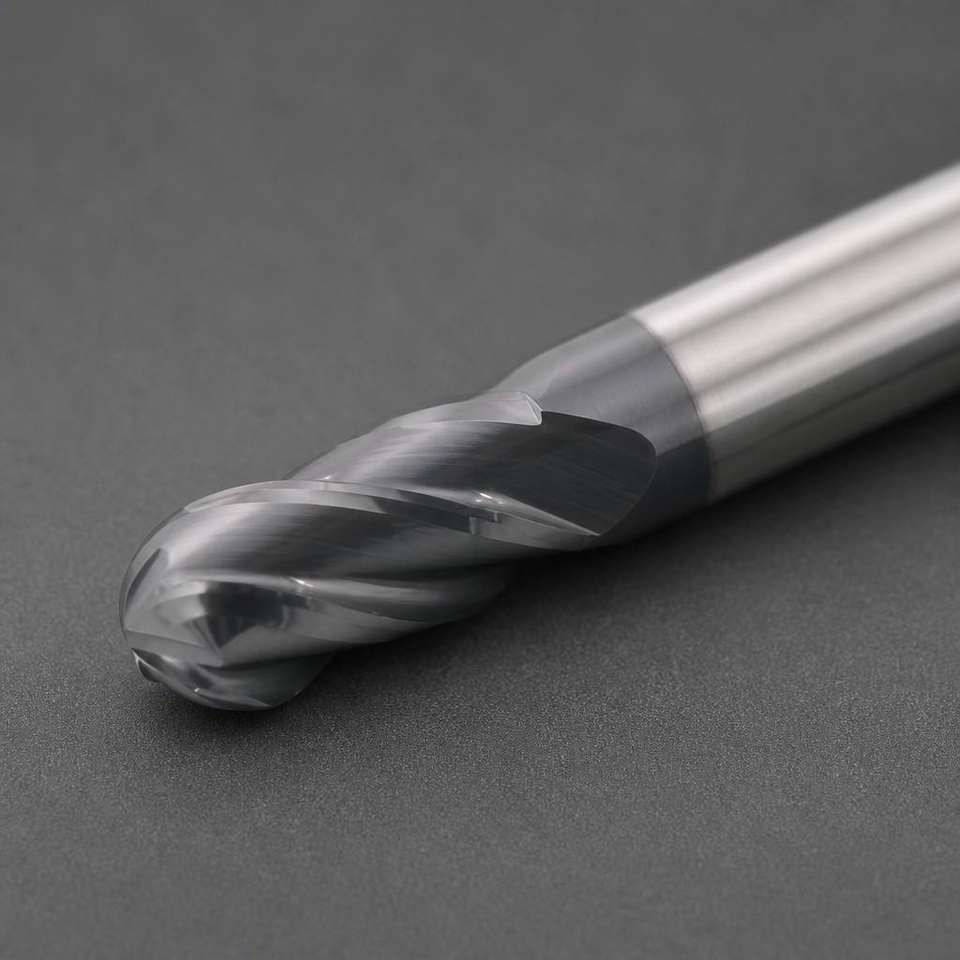 Ball Nose End Mill Solid Carbide For Stainless Steel 2 4 Flute AlTiN Coated CNC Milling Cutter