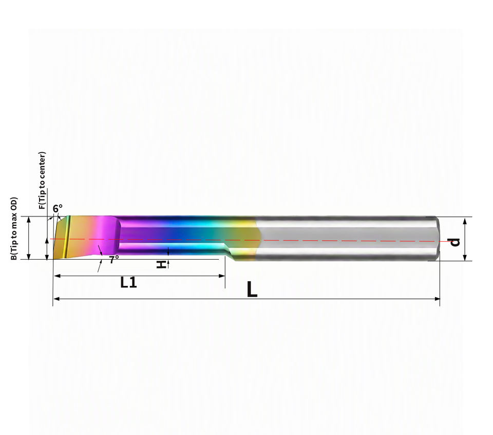 MTR Rainbow Coated Right Hand Boring Cutter for Steel CNC Swiss Lathe Boring Tools Precision Turning Economical Miniature Metric