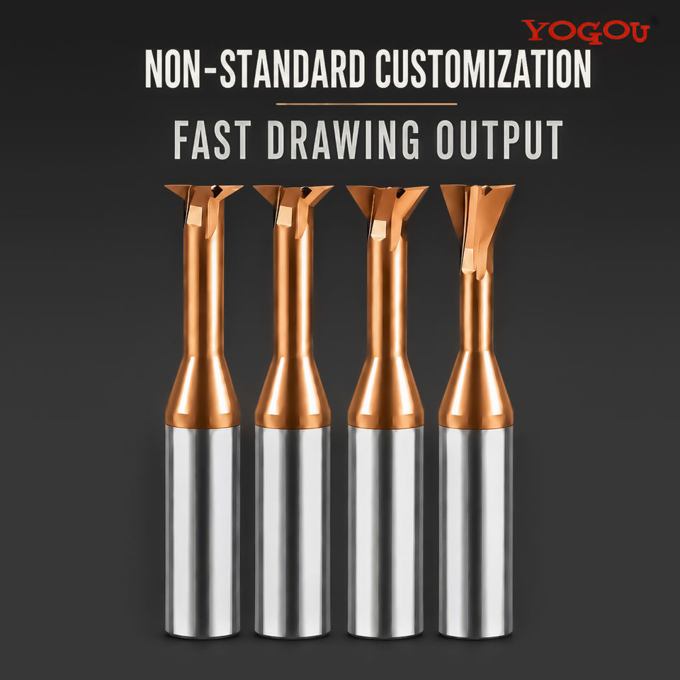 Dovetail End Milling Cutter Tungsten Steel 45 60 Degree Indexable T Slot Welded Carbide Tip Factory Direct Integral 4 Flutes ODM